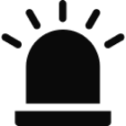 Black silhouette of warning siren