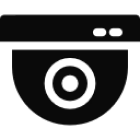 Security camera symbol on dark background